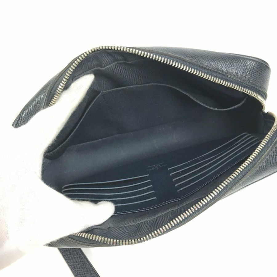 LOUIS VUITTON M33423 Taiga Pochette Kasai 手拿包,附肩帶,皮革,男女通用,海軍藍,海軍藍-11