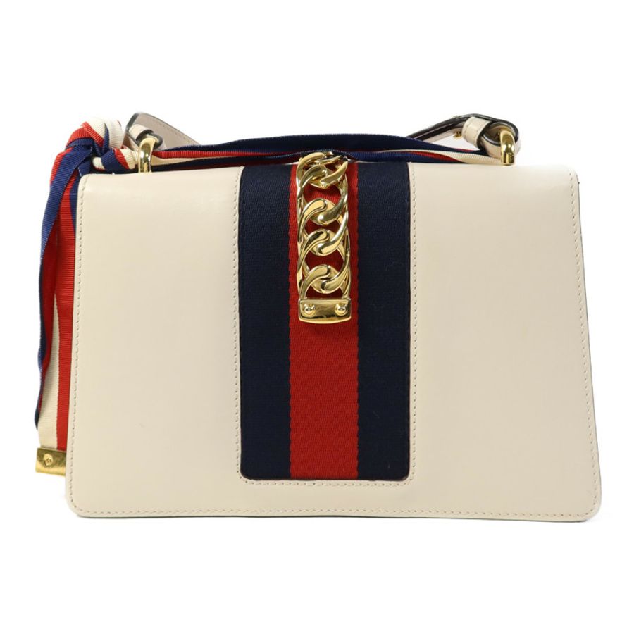 GUCCI 【激減優惠】牛皮皮革Sylvie金扣肩背袋-1