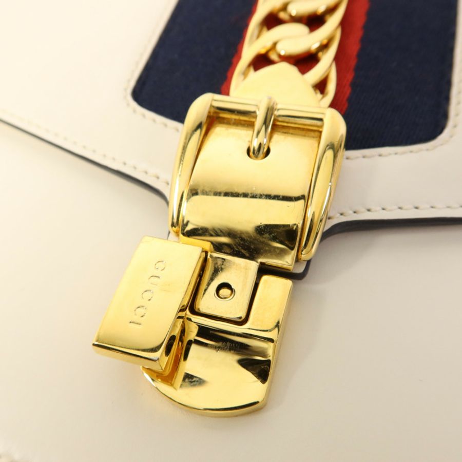 GUCCI 【激減優惠】牛皮皮革Sylvie金扣肩背袋-7