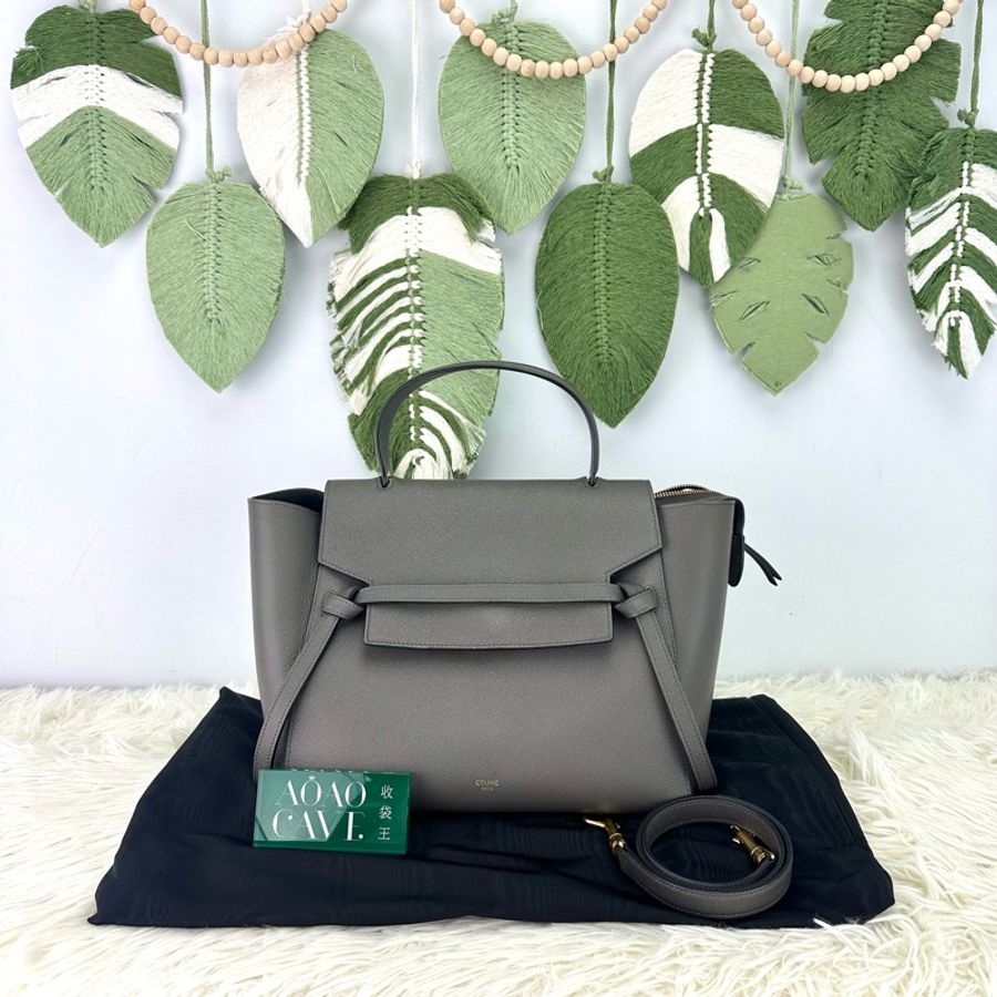 CELINE Belt Bag 灰色鯰魚包 28cm Mini Size 手提單肩包-0