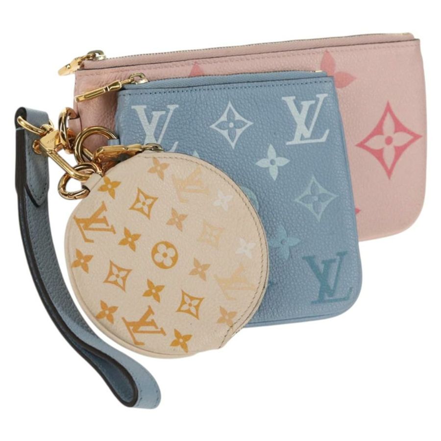 【日本直送】路易威登 Monogram Empreinte Pochette Trio 手袋粉紅 M80407 LV 正品 144344A-0