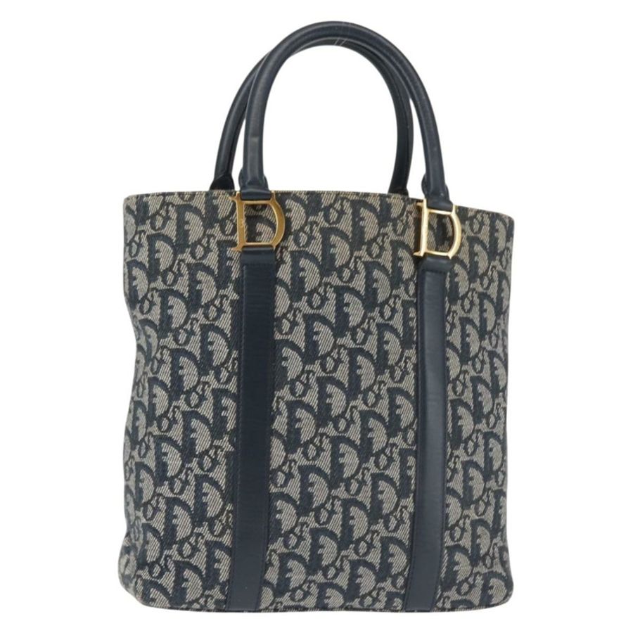 【日本直送】Christian Dior Trotter帆布手拿包 海軍藍 金色 正品 145259-0
