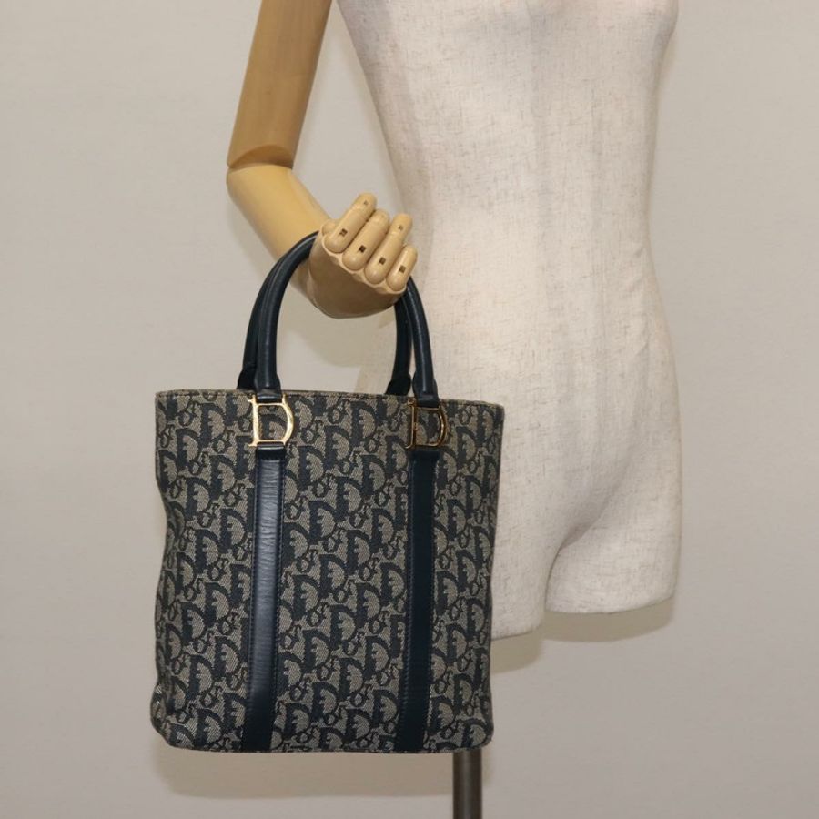【日本直送】Christian Dior Trotter帆布手拿包 海軍藍 金色 正品 145259-20