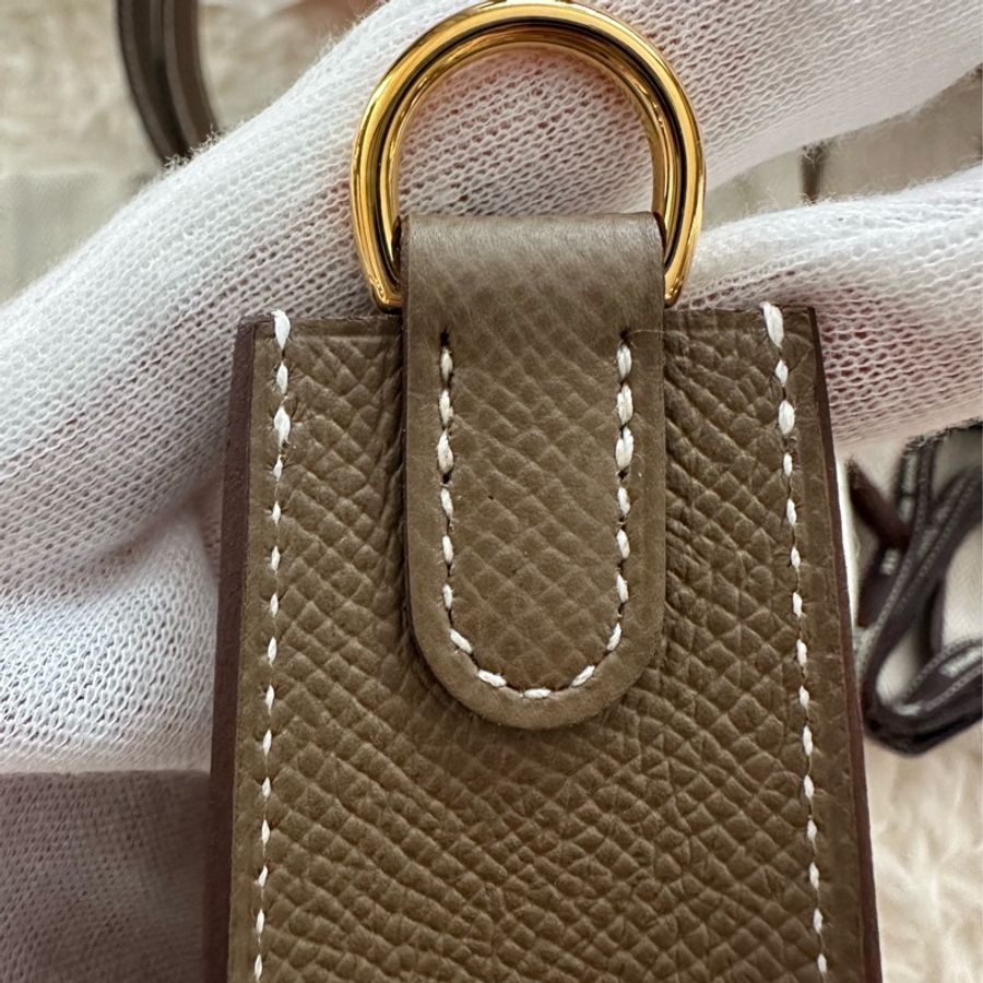 全新 Hermes 2025 k刻 Mini Evelyne二代 大象灰金釦 Epsom皮➕全皮背帶 (東京購入)-10