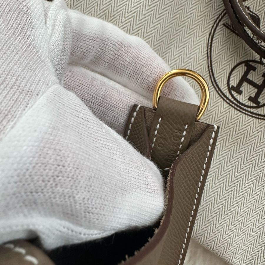 全新 Hermes 2025 k刻 Mini Evelyne二代 大象灰金釦 Epsom皮➕全皮背帶 (東京購入)-19