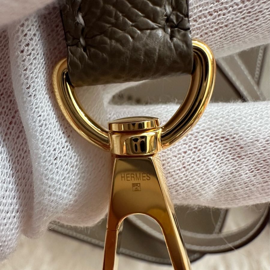 全新 Hermes 2025 k刻 Mini Evelyne二代 大象灰金釦 Epsom皮➕全皮背帶 (東京購入)-26