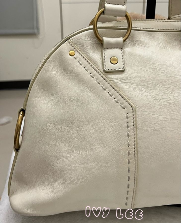 SAINT LAURENT(待付款、勿下單)YSL Muse Toe 象牙色 白色 手提包 單肩包 正品 二手精品-27
