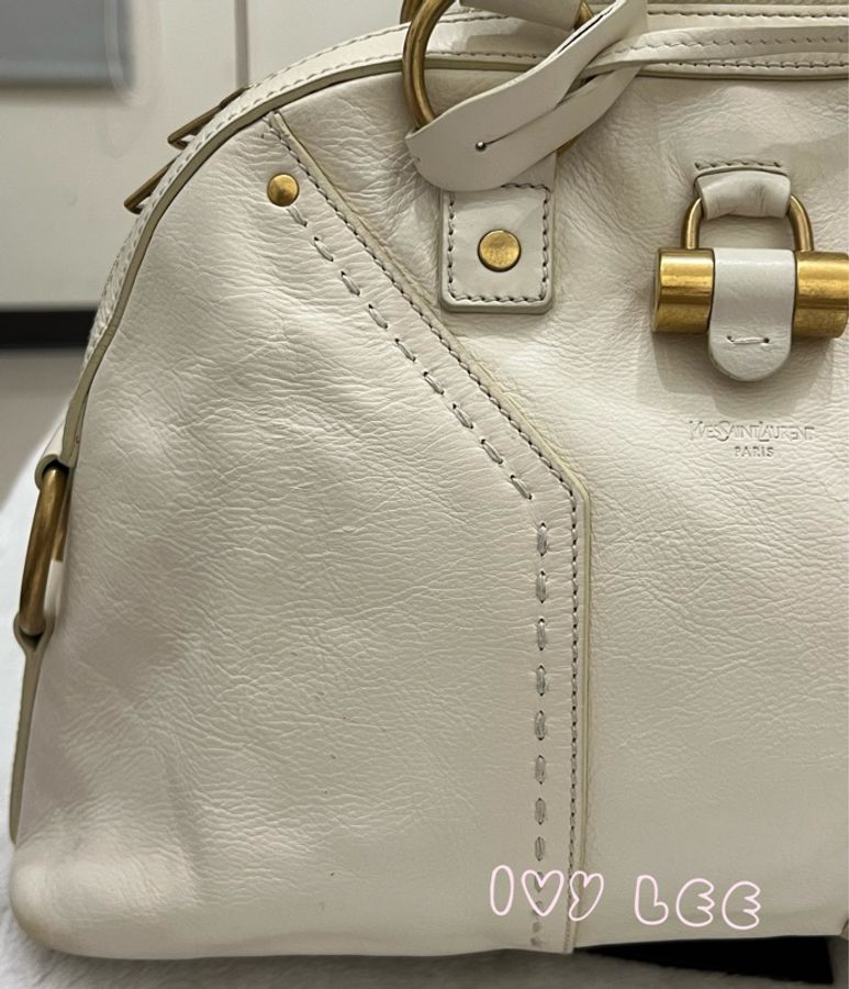 SAINT LAURENT(待付款、勿下單)YSL Muse Toe 象牙色 白色 手提包 單肩包 正品 二手精品-29