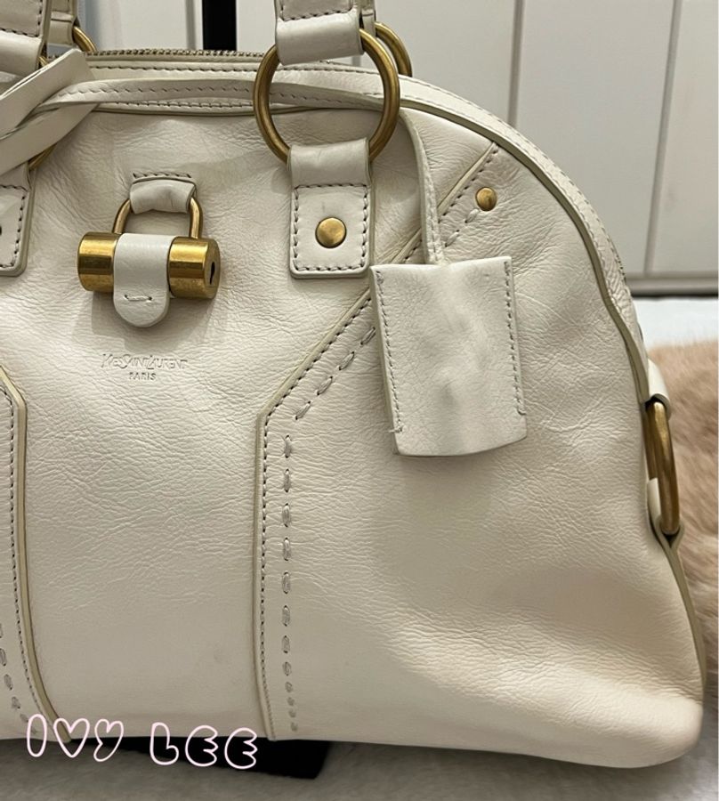 SAINT LAURENT(待付款、勿下單)YSL Muse Toe 象牙色 白色 手提包 單肩包 正品 二手精品-30