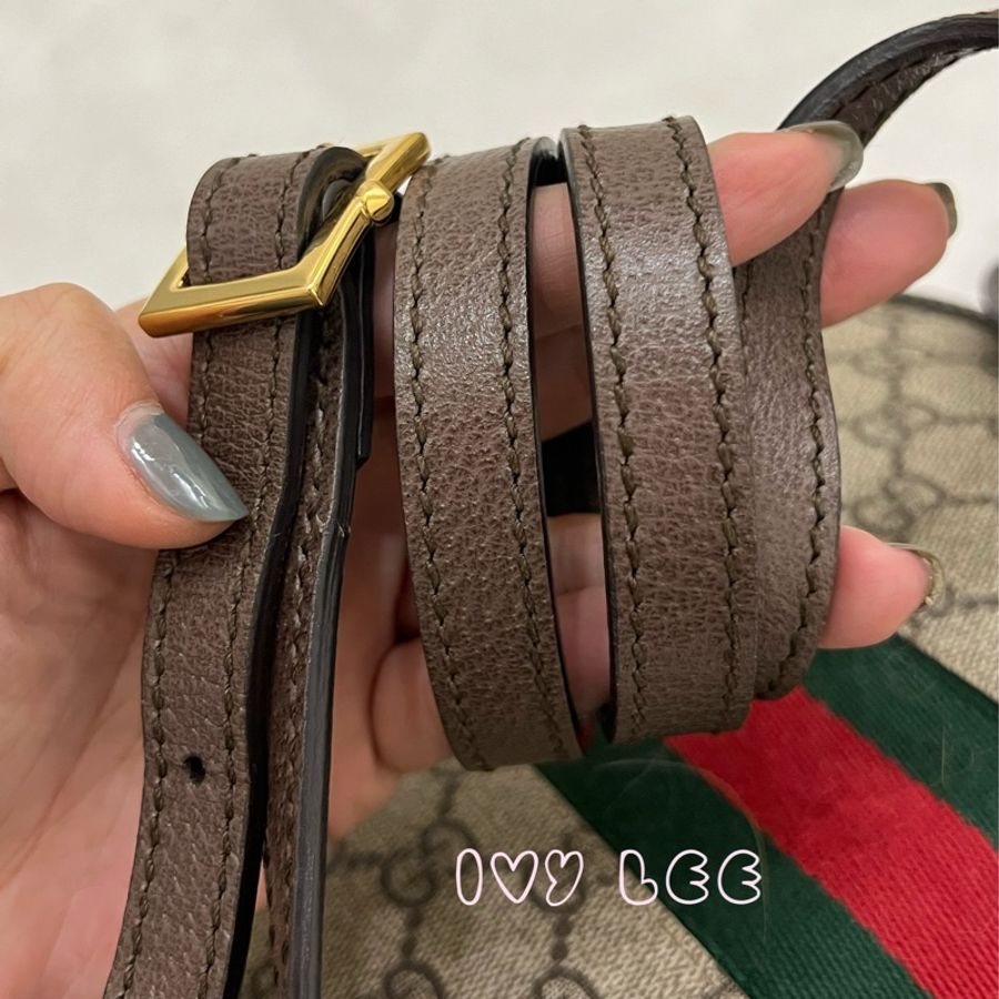 GUCCI 古馳 499621 經典Ophidia系列GG帆布印花拉鍊側肩包 斜背包 貝殼包 正品 二手精品-4