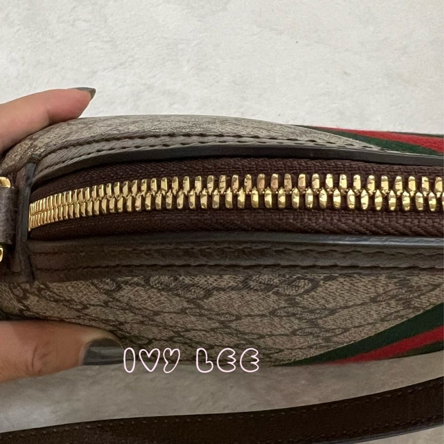 GUCCI 古馳 499621 經典Ophidia系列GG帆布印花拉鍊側肩包 斜背包 貝殼包 正品 二手精品-6