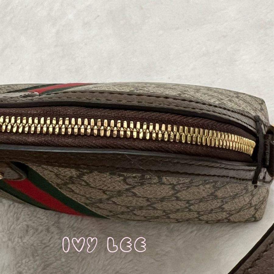 GUCCI 古馳 499621 經典Ophidia系列GG帆布印花拉鍊側肩包 斜背包 貝殼包 正品 二手精品-8
