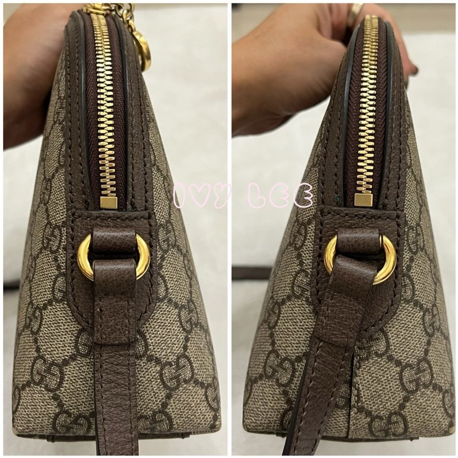 GUCCI 古馳 499621 經典Ophidia系列GG帆布印花拉鍊側肩包 斜背包 貝殼包 正品 二手精品-15