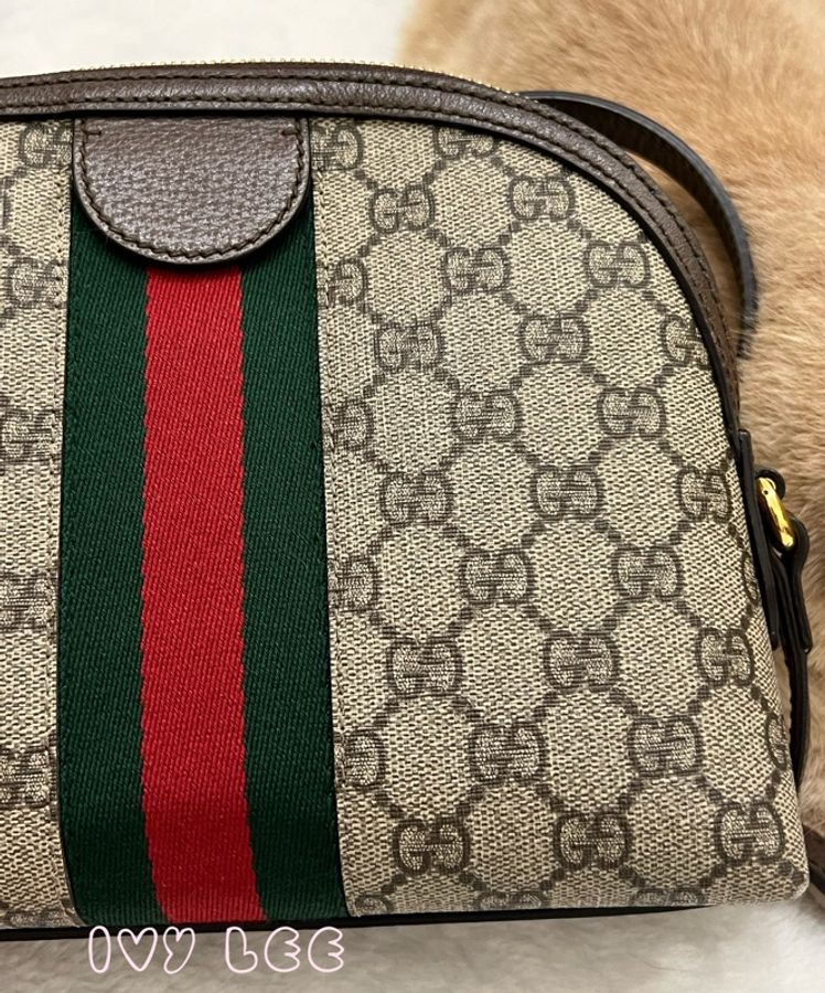 GUCCI 古馳 499621 經典Ophidia系列GG帆布印花拉鍊側肩包 斜背包 貝殼包 正品 二手精品-20