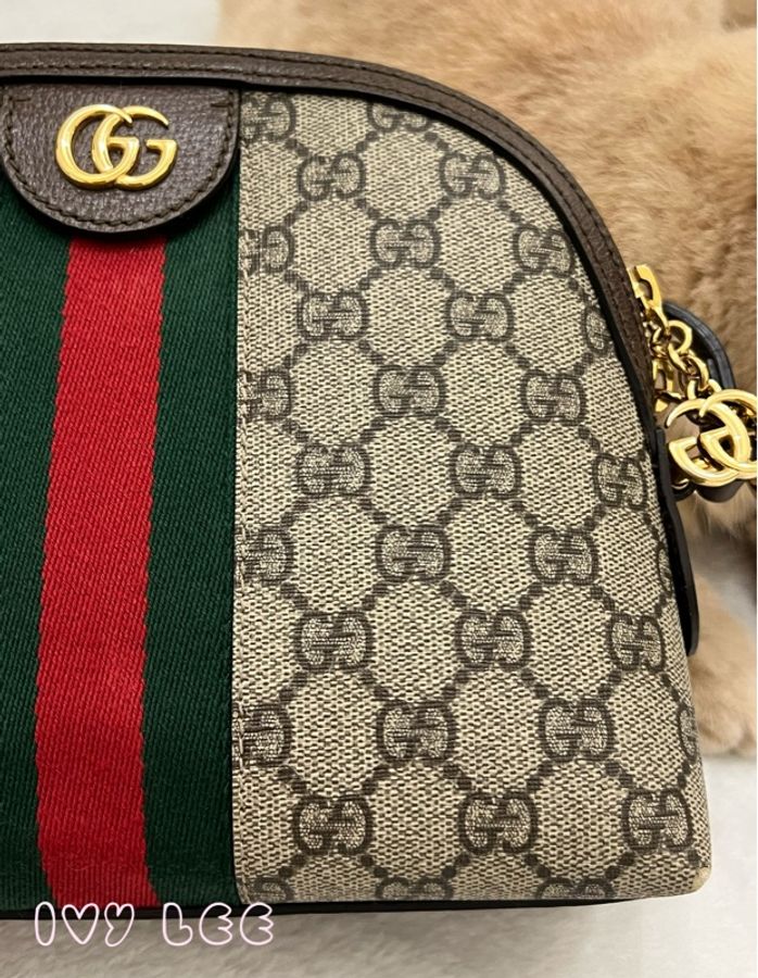GUCCI 古馳 499621 經典Ophidia系列GG帆布印花拉鍊側肩包 斜背包 貝殼包 正品 二手精品-22