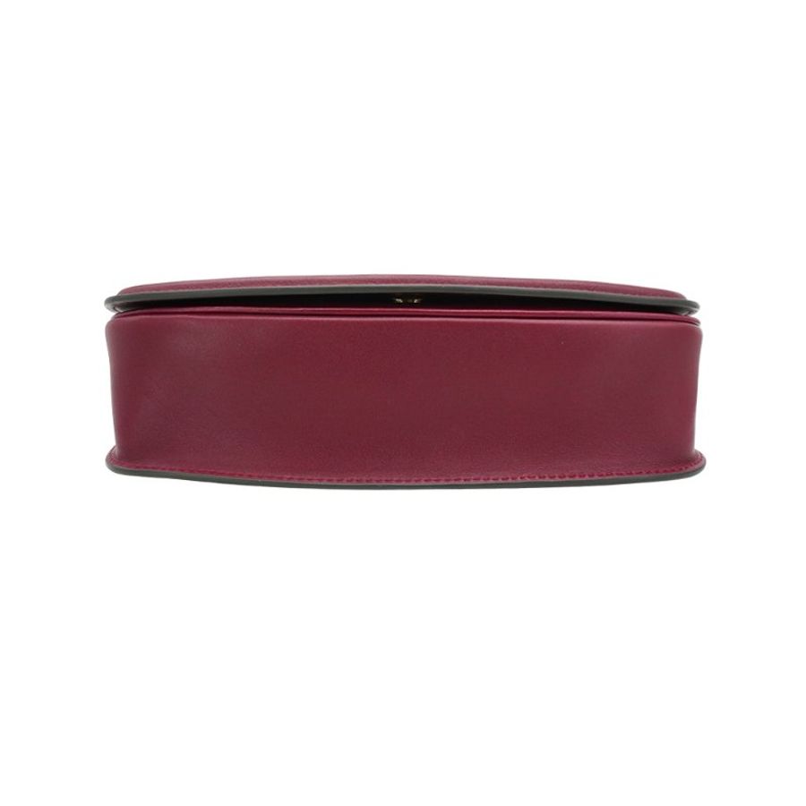 Gucci 展示品 Blondie 光滑皮革手提斜背包(815714-酒紅)-4