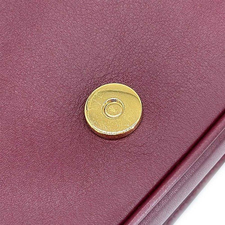 Gucci 展示品 Blondie 光滑皮革手提斜背包(815714-酒紅)-7