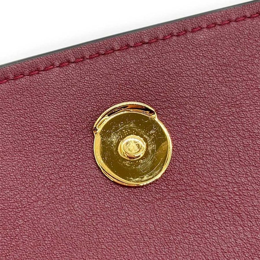 Gucci 展示品 Blondie 光滑皮革手提斜背包(815714-酒紅)-8