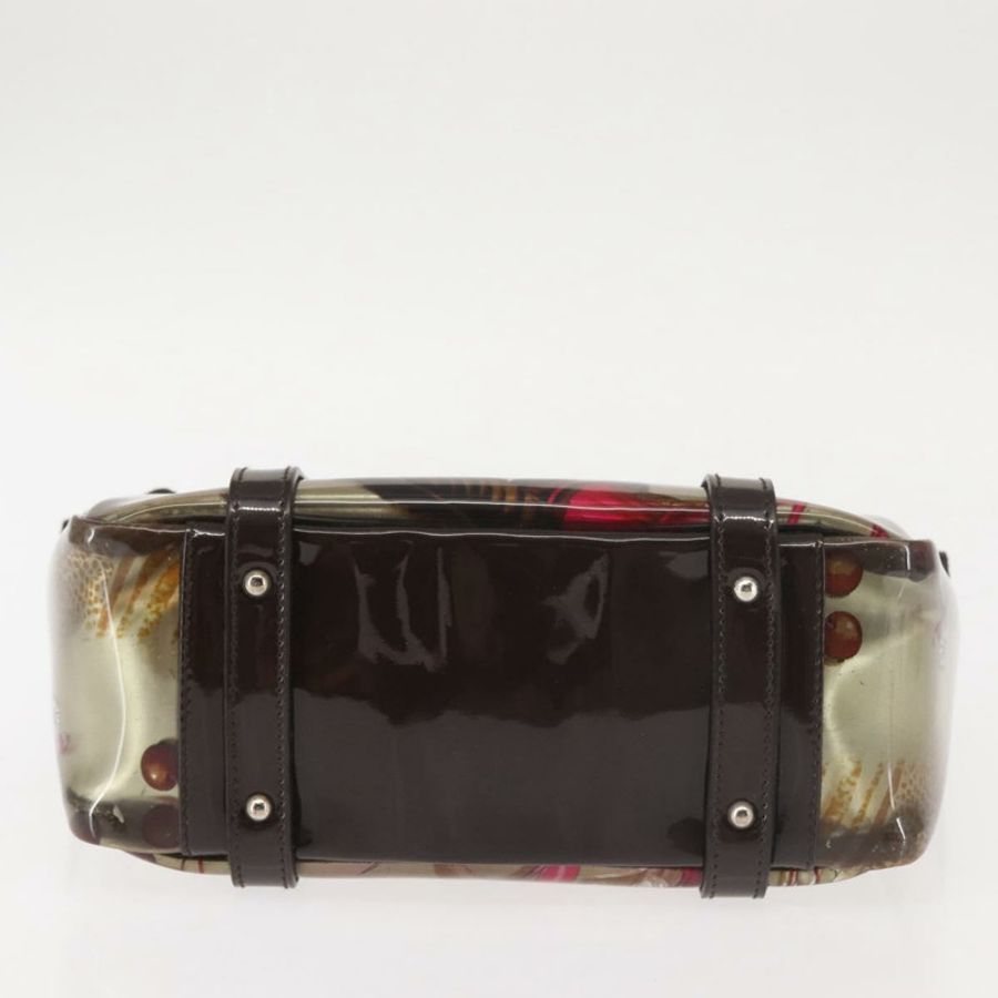 【日本直送】Salvatore Ferragamo 動物紋手提包 棕色乙烯基材質 正品 144645-4