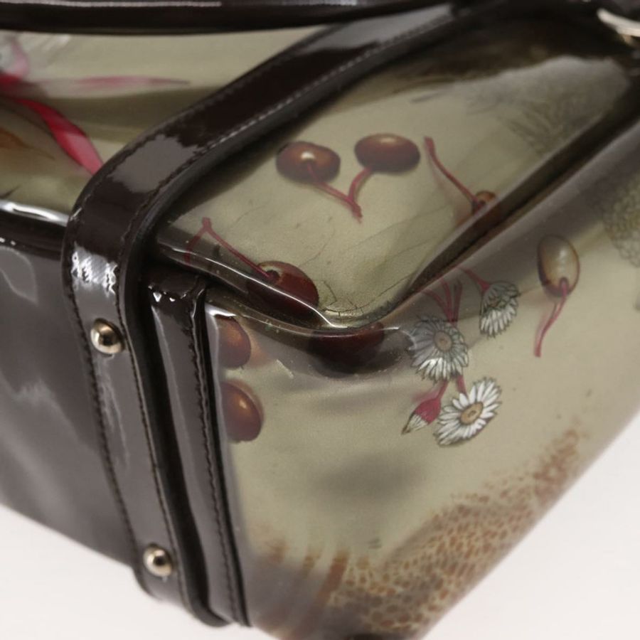 【日本直送】Salvatore Ferragamo 動物紋手提包 棕色乙烯基材質 正品 144645-15