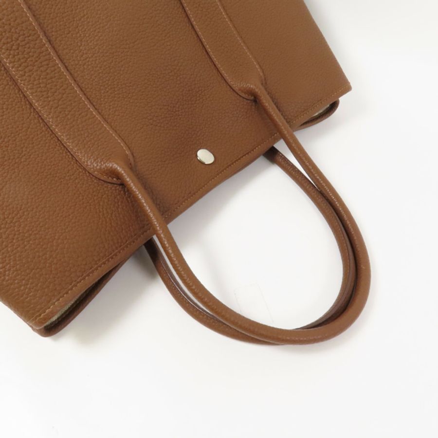 HERMES Negonda皮革Garden Party PM手挽袋Marron d'Inde-5