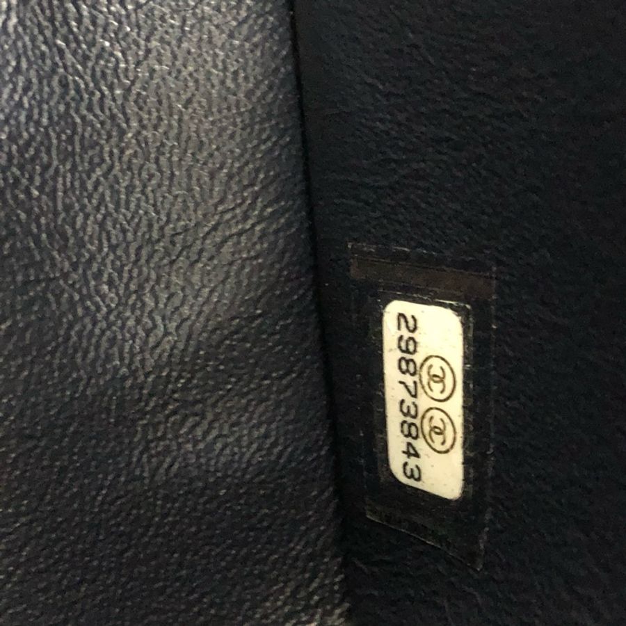 Chanel 藍黑色羊皮cf 大mini鏈條斜挎單肩包,有卡29開,尺寸約20*13cm。-8