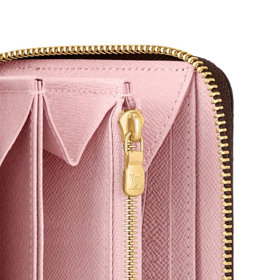 Louis Vuitton LV 路易威登 ZIPPY 新版經典老花拉鍊長夾/手拿包 芭蕾粉色內裡 M41894-3