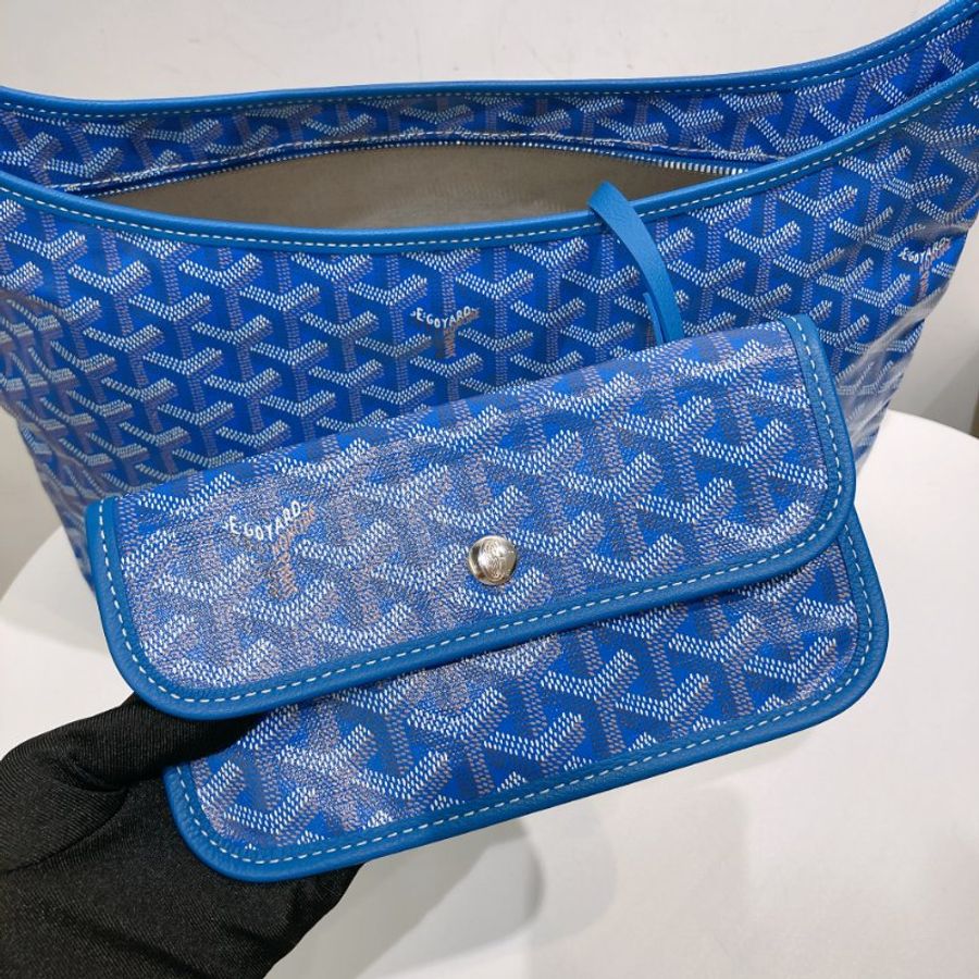 TW4490 Goyard 戈雅Sky Blue 燙金珠光面蜻蜓 Bohème Hobo Bag-9