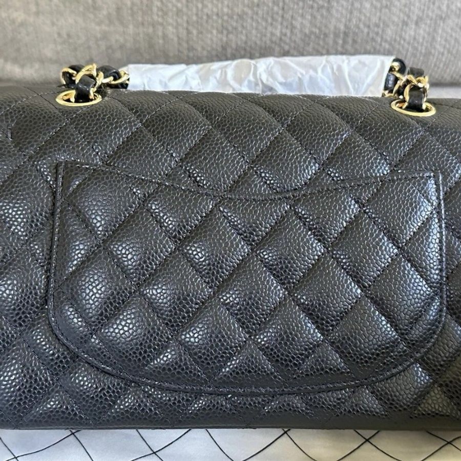 全新 Chanel Small Classic Handbag Grained Calfskin & Gold-Tone Metal Black-5