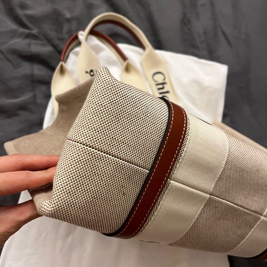 Chloe 文青托特包燕麥色.中號.-3