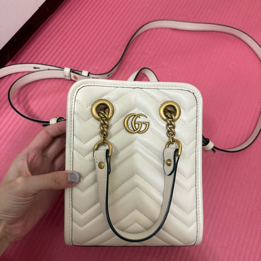 GUCCI 696123 白MARMONT斜背方包-7