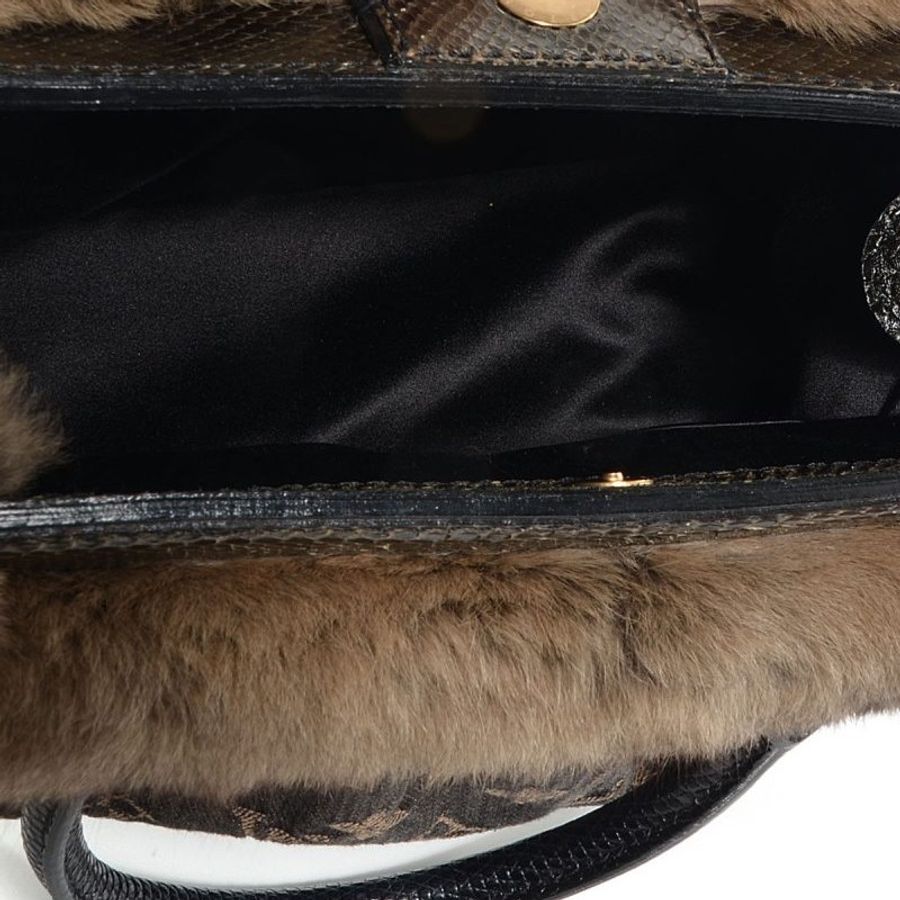 7成新 二手 Louis Vuitton Limited Edition Denim Chinchilla Trapez PM Bag (思英grbr)-5