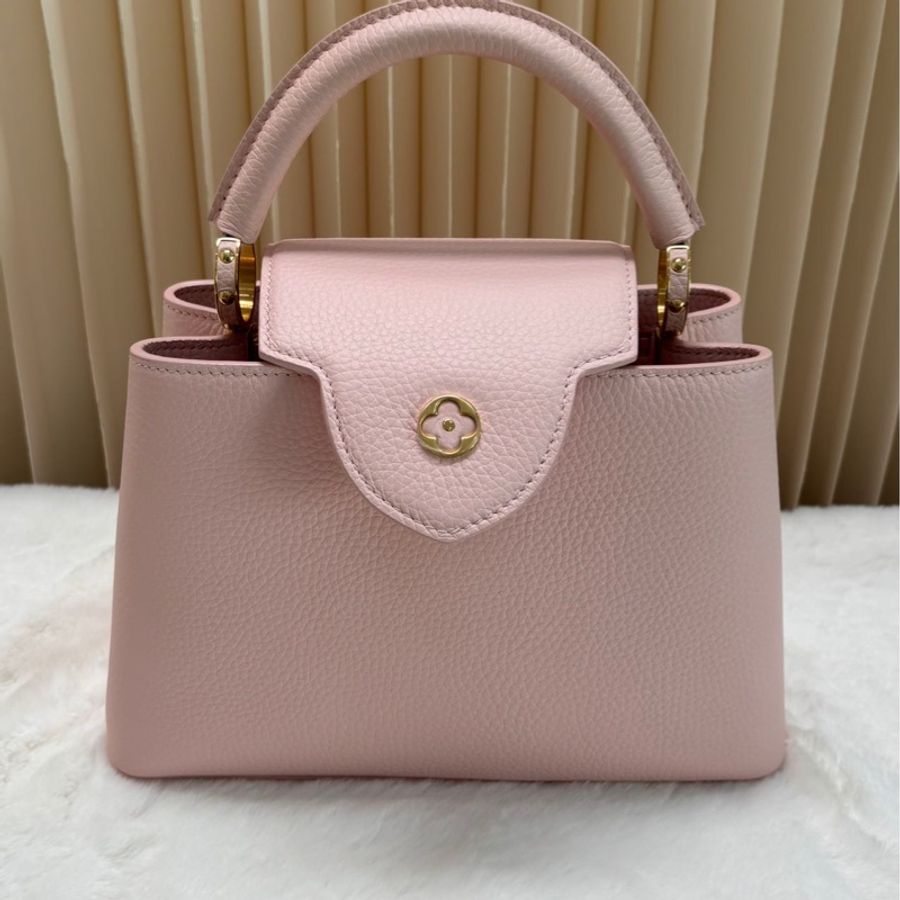 LV Capucines 粉色 荔枝牛皮 BB 金标-2