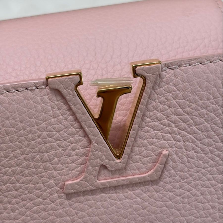 LV Capucines 粉色 荔枝牛皮 BB 金标-7