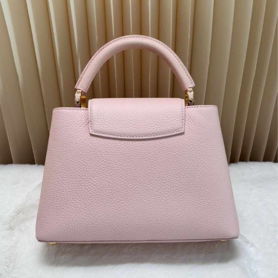LV Capucines 粉色 荔枝牛皮 BB 金标-10
