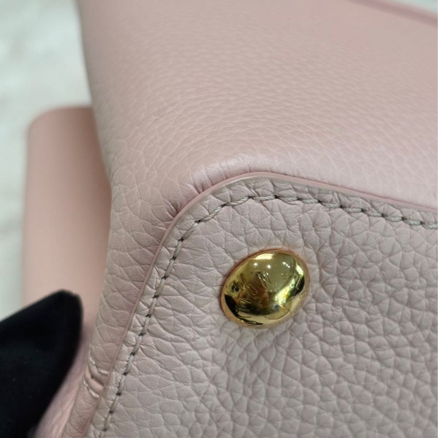 LV Capucines 粉色 荔枝牛皮 BB 金标-12