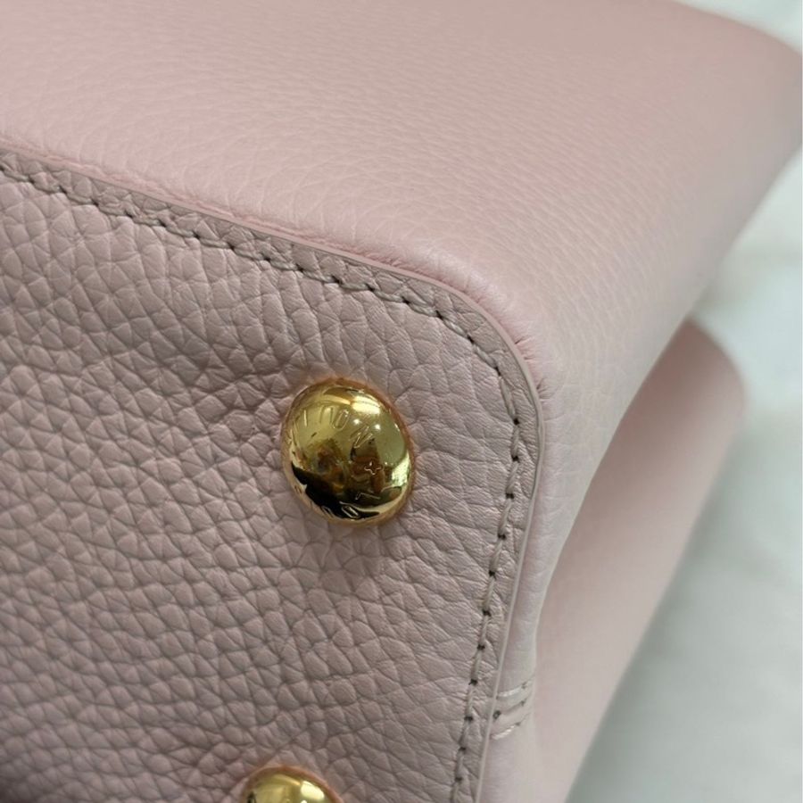 LV Capucines 粉色 荔枝牛皮 BB 金标-13