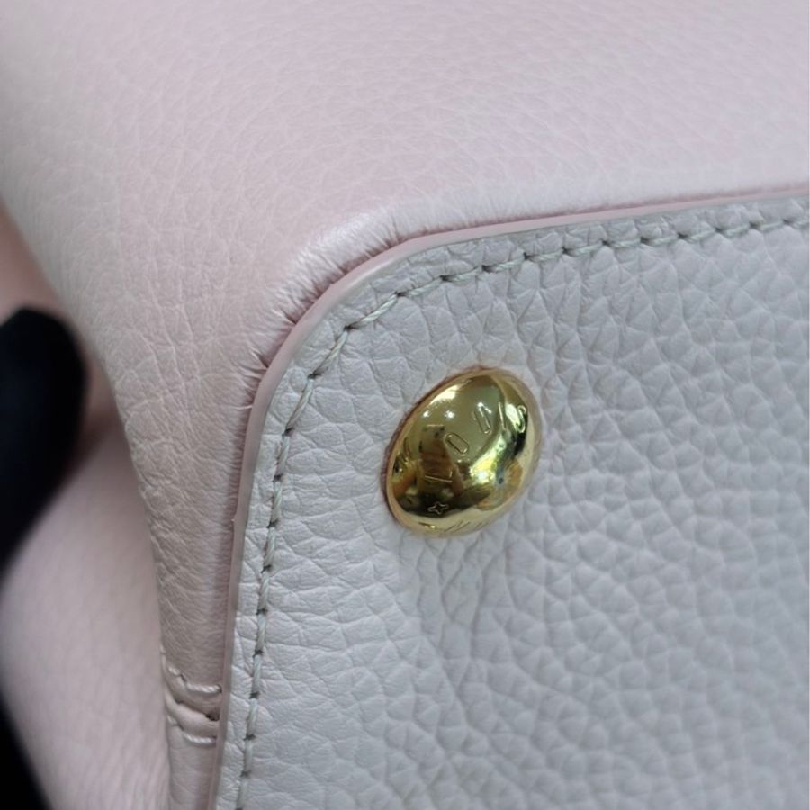 LV Capucines 粉色 荔枝牛皮 BB 金标-14