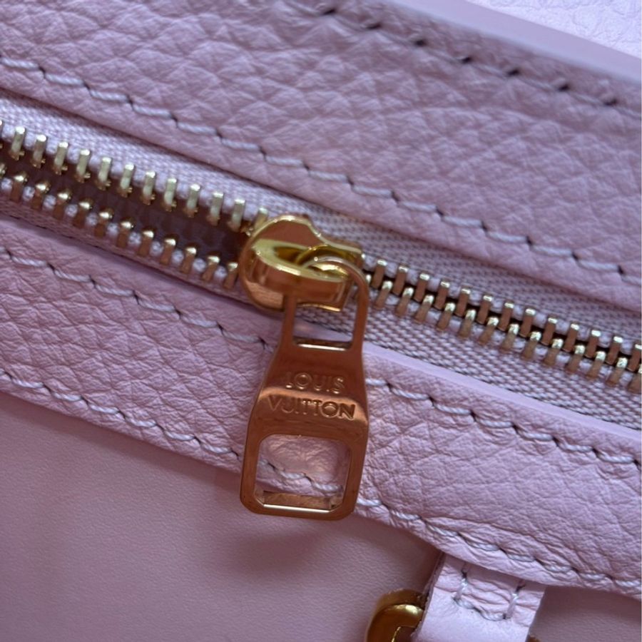 LV Capucines 粉色 荔枝牛皮 BB 金标-17