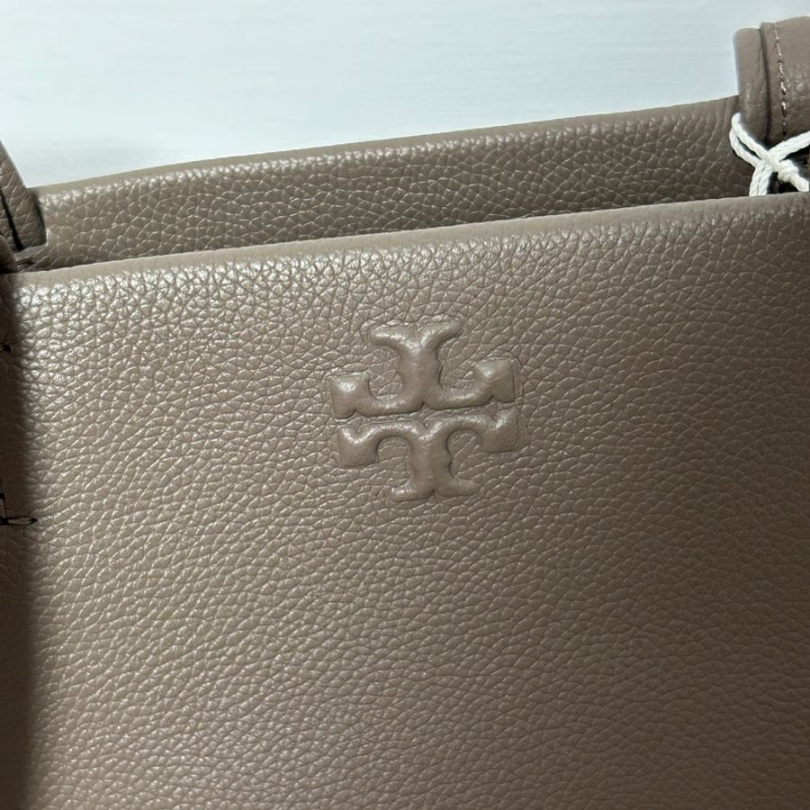 tory burch 灰咖色肩背包 E/W Satchel wild Mus 軟皮-3