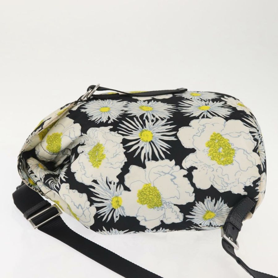 【日本直送】PRADA 雙肩包 尼龍 黑色 銀色 正品 am9106-3