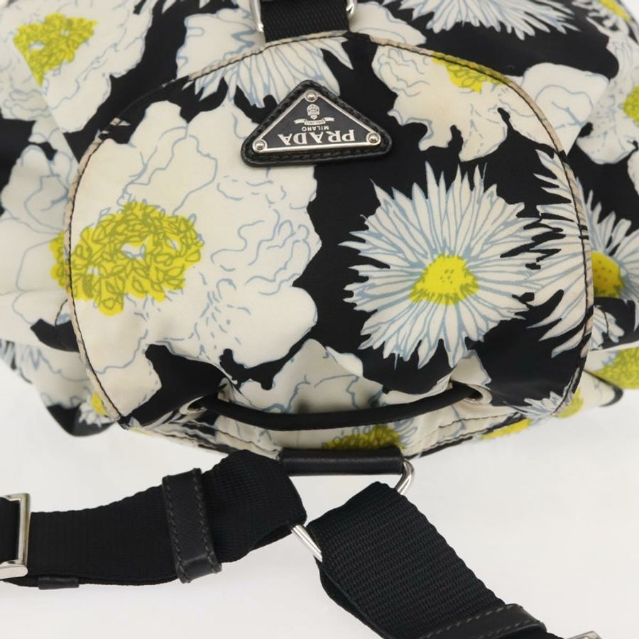 【日本直送】PRADA 雙肩包 尼龍 黑色 銀色 正品 am9106-5