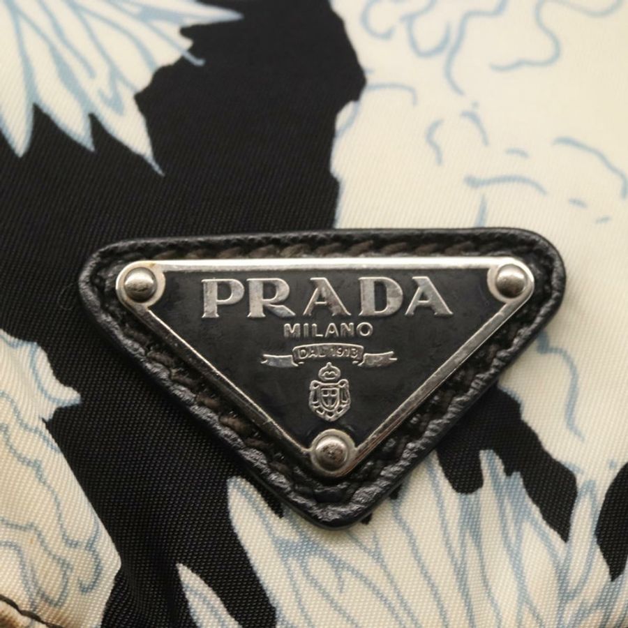 【日本直送】PRADA 雙肩包 尼龍 黑色 銀色 正品 am9106-18