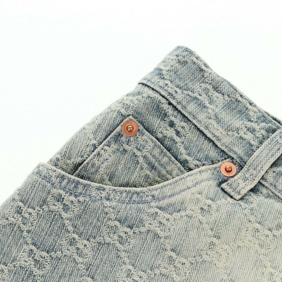【日本直送】GUCCI GG提花牛仔半身裙 淺藍色 678789 正品號 144315-5