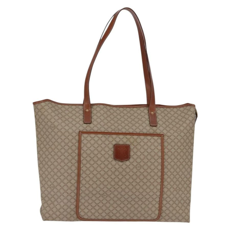 【日本直送】CELINE Macadam帆布肩背包 PVC 米色 金色 正品 144633-12