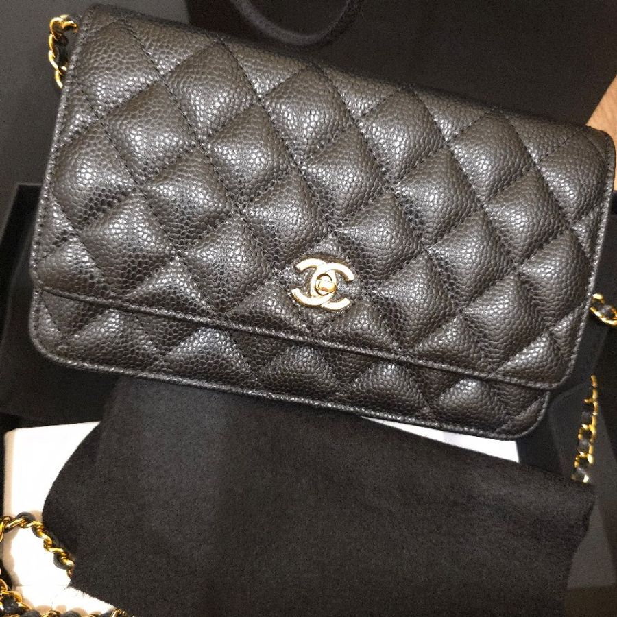 Chanel  woc 書包釦 荔枝紋牛皮-1