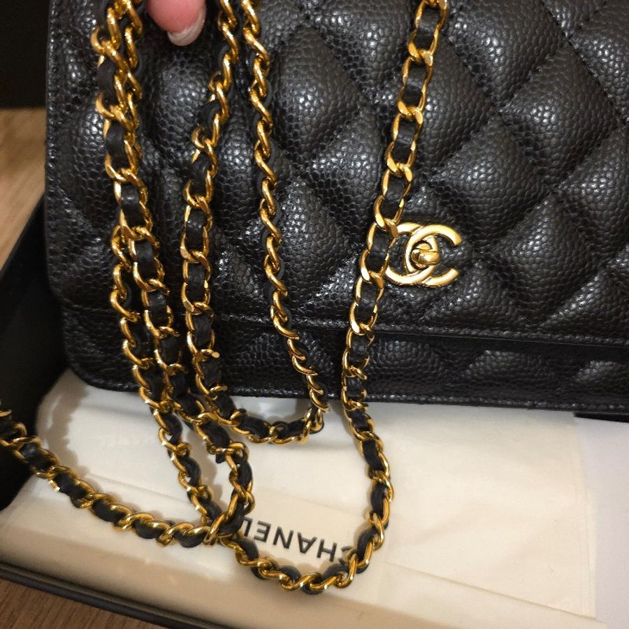 Chanel  woc 書包釦 荔枝紋牛皮-4