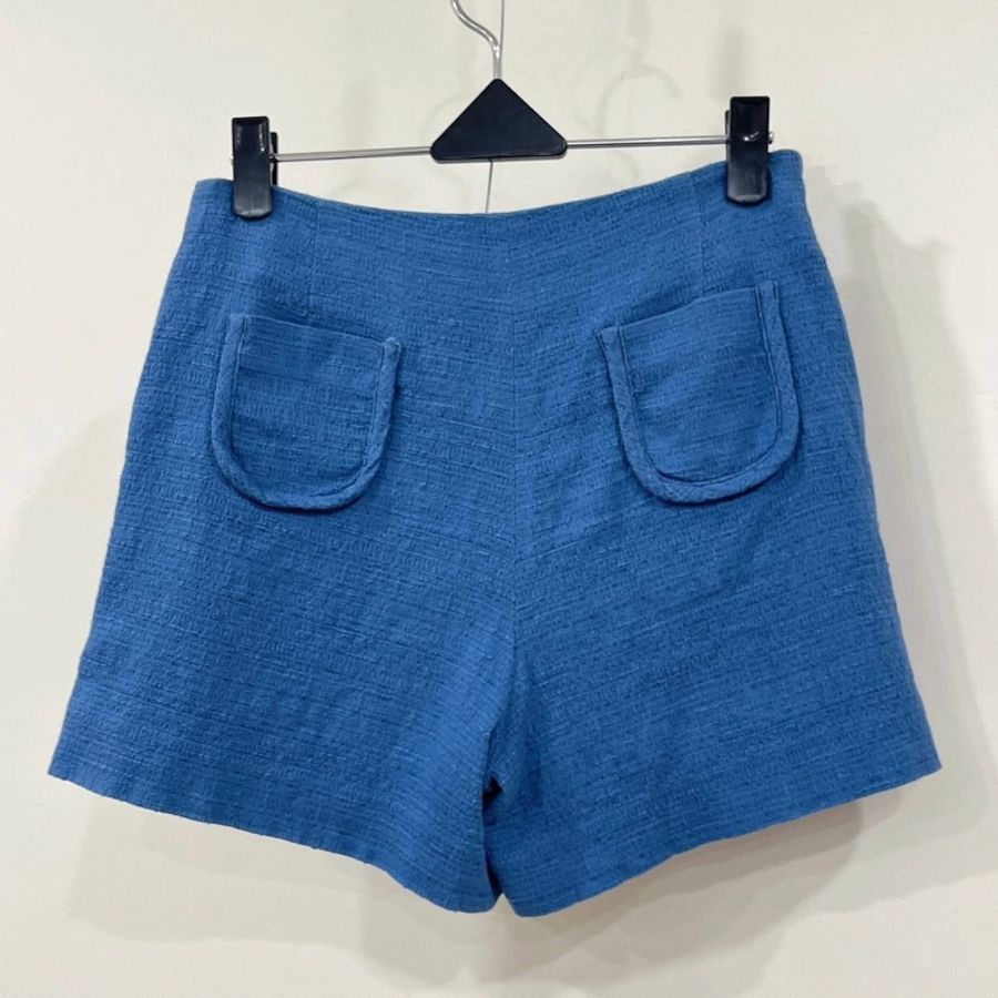 Burberry 藍標 雙排金扣花呢短褲-3