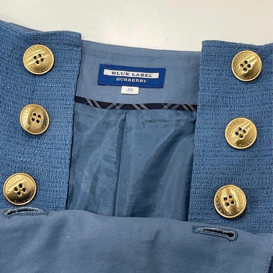 Burberry 藍標 雙排金扣花呢短褲-7