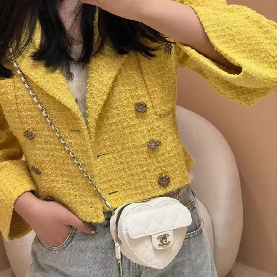 閒置🆕 Chanel/香奈兒22S 白金愛心鏈條包尺寸：12x13x5.5cm 好價得-6